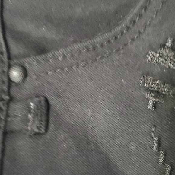 H&M pants womens size 8 black embroidered front flexible pliable comfy H&M - Picture 9 of 13